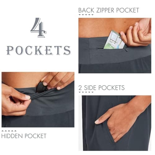 baleaf Womens' 7" Long Running Athletic Shorts with Liner High Waist Workout Gym Quick Dry Soft Split Leg Zipper Pocket