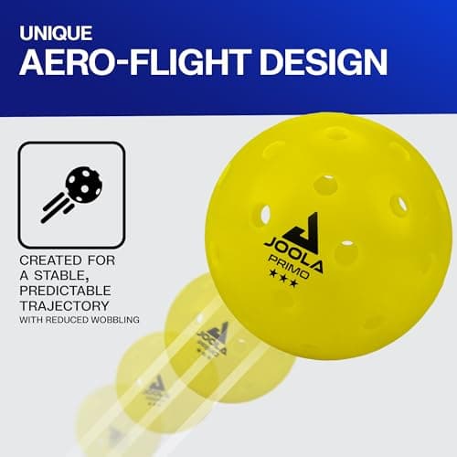 JOOLA Primo Pickleball Balls - Tournament Indoor and Outdoor Pickleball Balls - USAPA Approved - Ideally Weighted and Precision Crafted 40 Hole Design Official Size - Choose 4, 20, 100 Pack