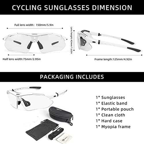 ROCKBROS Pickleball Glasses for Men & Women – ANSI Z87.1 Certified Safety Glasses, UV400 Protection & Interchangeable Strap