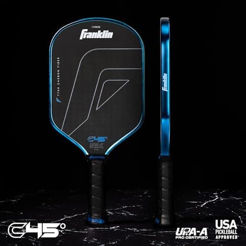 Franklin Sports C45 PRO Pickleball Paddles - Carbon Fiber Series Surface - Official USAP + UPA Approved Pickleball Paddle - 14mm + 16mm Polymer Cores
