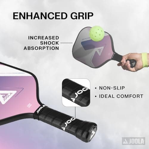 JOOLA Stratos or Essentials Pickleball Paddle – Reinforced Fiberglass Surface, Honeycomb Polypropylene Core, USAPA Approved, Durable & Beginner-Friendly Pickleball Racket with Comfortable Grip