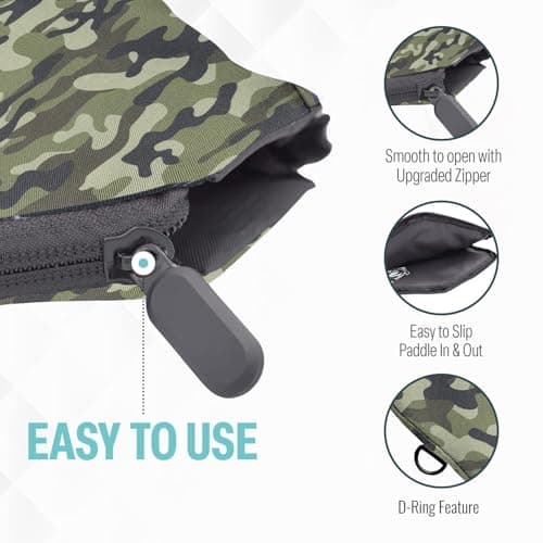 Pickleball Paddle Sleeve | Canvas Cover with Padding and Zipper | Protective Paddle Case for Rackets | Lightweight Pickleball Holder for Storage | Cover Only | Elongated & Standard Size