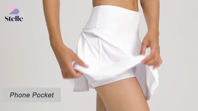 Stelle Women's Tennis Golf Skirts High Waisted with Pockets Inner Shorts for Athletic Skorts Sports Running Pickleball