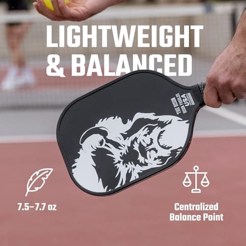 Carbon Graphite Pickleball Paddles - Lightweight Pickleball Rackets | Honeycomb Composite Core Improves Pickle Ball Placement and Increases Power | Durable Unibody Construction