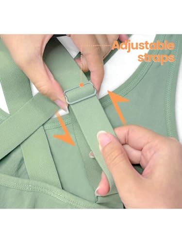 FITTIN Padded Sports Bras for Women: Support Strappy Adjustable Straps Cross Back Sport Bra Pack for Workout Yoga Running Gym