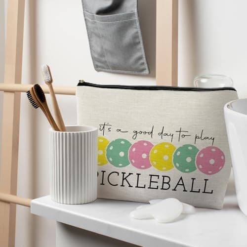 Pickleball Gifts for Women, Pickleball Makeup Bag Cosmetic Pouch, Pickleball Accessories Women