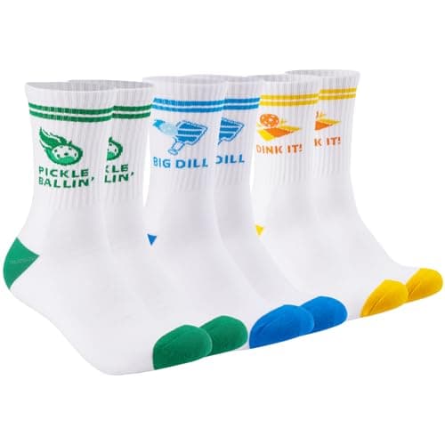 Newluck Pickleball Socks Sport,Running,Calf,Compression,Apparel,Performance Cushione,Breathable,Crew Sock for Men Women(3Pairs)
