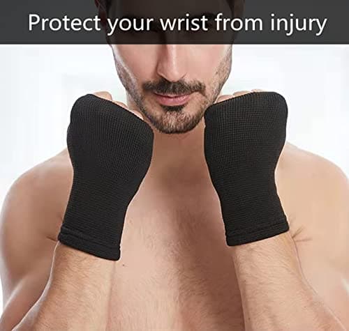 Palm Brace Wrist Support Sleeves (1 Pair), Everyday Use Wrist Brace, Compression Carpal Tunnel for Wrist Pain Relief, Fitness Gloves, Sports Glove, Wrist Brace for Men and Women (M, Black)