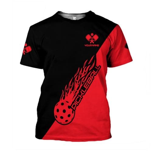 Personalized 3D Pickleball Shirts for Men, Pickle Ball Jersey Shirt Short Sleeve, Pickleball Shirt Gifts for Grandpa