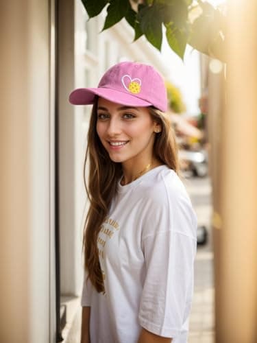 Pickleball Hat for Women Men, Adjustable Embroidered Heart Pickleball Baseball Cap