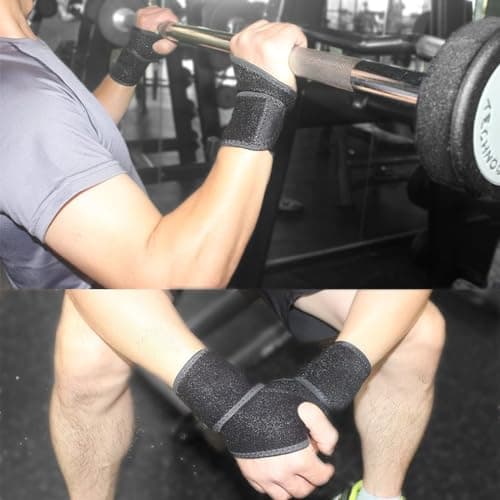 YUNYILAN Wrist Brace Wrist Wraps for Carpal Tunnel 2 Pack Wrist Brace Compression Straps Hand Support, Adjustable Wrist Support for Arthritis and Tendinitis, Joint Pain Relief (Black)