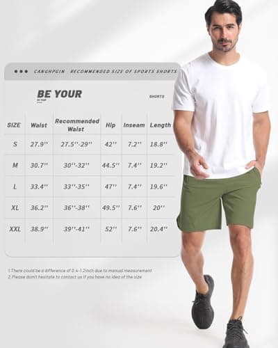 CANGHPGIN 2 Pack Mens Workout Athletic Shorts 7 inch Inseam Quick Dry Hiking Shorts Men Lightweight Sports Gym Shorts Running