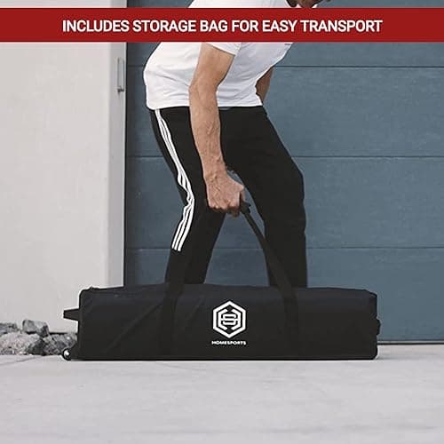 Dominator Standard Portable Pickleball Net - Heavy Duty Indoor/Outdoor Portable Regulation Pickleball Net - USAPA Compliant Net - Includes Rolling Carry Bag & Locking Wheels