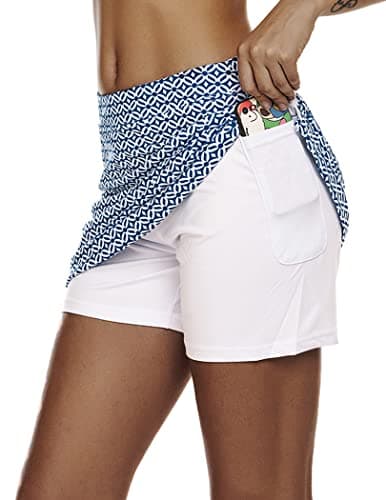 Ekouaer Women's Athletic Skorts Lightweight Golf Skirts Inner Shorts Pocket Tennis Workout Sports Pickleball Skort