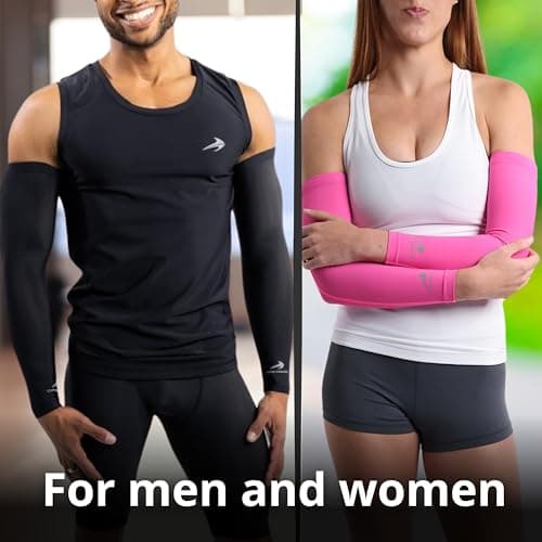CompressionZ Sports Compression Arm Sleeves Men & Women | Basketball Baseball Football Golf UV Protection & Elbow Pain Relief