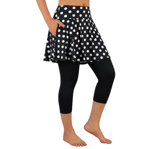 ANIVIVO Skirted Legging for Women, Yoga Legging with Skirts &Women Tennis Leggings Clothes Pockets