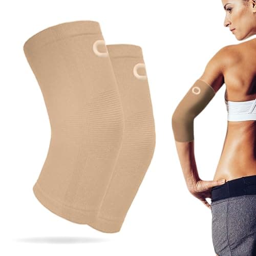 Elbow Brace Compression Sleeve (1 Pair) - Instant Arm Support Elbow Sleeves for Tendonitis, Arthritis, Bursitis, Golfers & Tennis Elbow Brace, Treatment, Workouts, Weightlifting, Pain Relief, Recovery