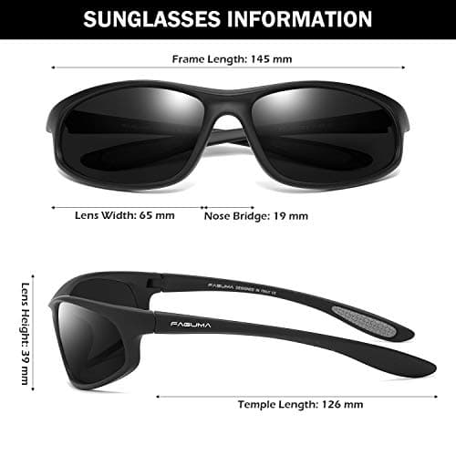 FAGUMA Polarized Sports Sunglasses For Men Cycling Driving Fishing UV400 Protection