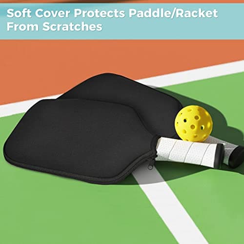Pickleball Paddle Cover, Universal Case Size - 8.6 x 12.2 inches Racket Sleeve, Compatible with Most USAPA Standard and Elongated Pickball Paddles