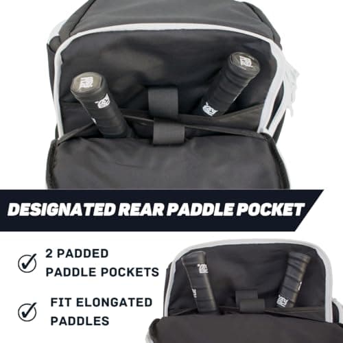 Pickleball Bag for Men and Women - Fits 2 to 4 Paddles - Shoe Compartment, Fence Hook, Storage Pockets for Water Bottles, Pickleballs, Clothing, Racquet/Paddle Storage - Pickle Ball Backpack