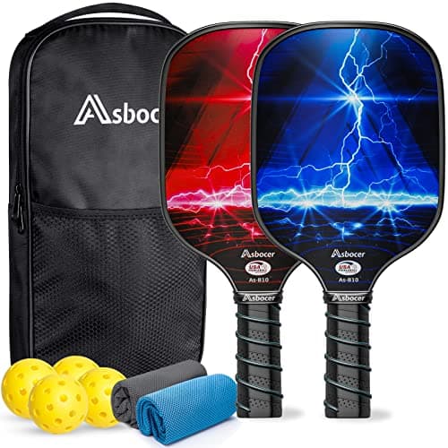 Pickleball Paddles, USAPA Approved Pickleball Paddles Set of 2, Fiberglass Surface Pickleball Set, 4 Pickleball Balls, 2 Cooling Towels, Pickleball Bag, Pickleball Paddle Gifts for Men Women