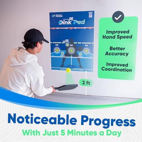 The Official Dink Pad by Enhance Pickleball - Pickleball Rebounder Training Aid - Practice Your Dinks and Improve Your Pickleball Game - Transform Any Wall into a Pickleball Court and Net