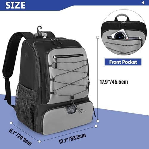 Pickleball Bag for 4 Paddles with Shoe Compartment, Pickleball Backpack with Fence Hook for Pickleball Accessories