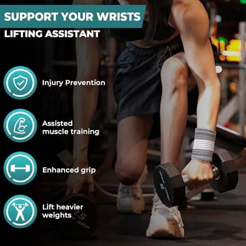 NeoTech Care Wrist Band - Adjustable Compression Strap - Elastic & Breathable Fabric - Support Sleeve for Tennis, Sports, Exercise - Men, Women, Right or Left (Gray Color, Size M, 1 Unit)