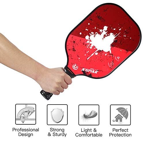 XS XSPAK Pickleball Paddles Sets, USAPA Graphite Face/Carbon Fiber and Polypropylene Honeycomb Core, Anti-Slip Sweat-Absorbing Soft Cushion Grip, Pickleball Set of 2 with 2-4 Balls and 1 Bag/Backpack