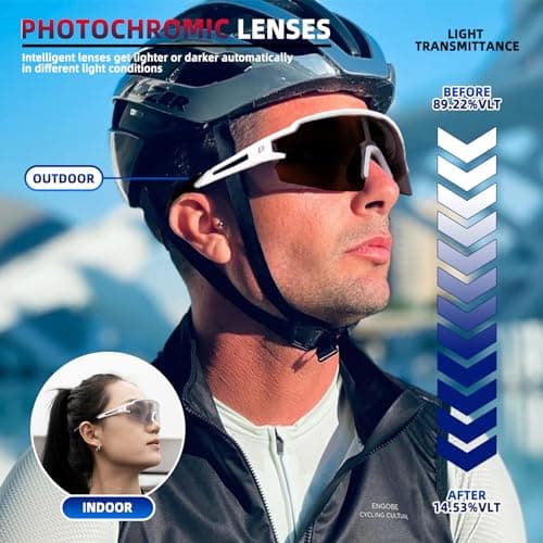ROCKBROS Photochromic Sports Sunglasses for Men Women Cycling UV Protection