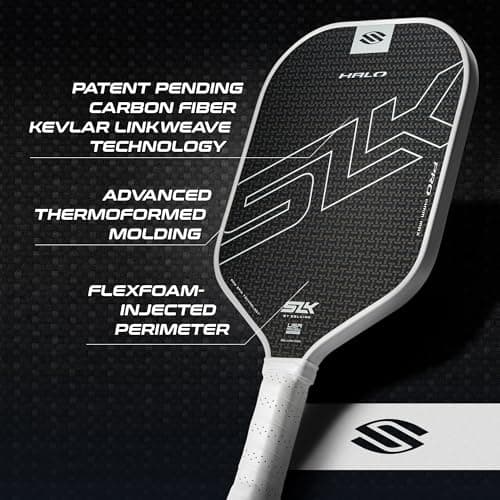 Selkirk Sport SLK Halo Raw Carbon Fiber Pickleball Paddle | Designed in The USA | Choose from The T700 Raw Carbon Fiber Power, The 18k Ultraweave Control, or The Kevlar Linkweave Thermoformed Pro