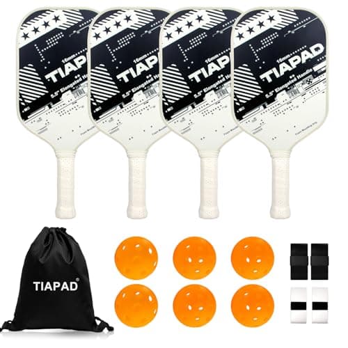 Pickleball Paddles Set of 2/4, USAPA Approved, Foam Molding 5.5" Long Handle, Lightweight, Fiberglass 16mm, Textured Surface, Elongated Pickle Ball Rackets 2 Pack for Beginner