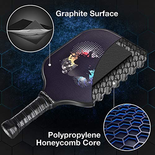 niupipo Pickleball Paddles Set of 2/4/1, USAPA Approved Graphite Carbon Fiber Pickleball Rackets, Polypropylene Honeycomb Core, Cushion 4.72In Grip, Bag/Cover, Pickle Ball Paddle Set for Men Women