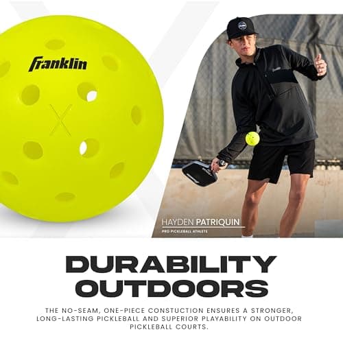 Franklin Sports X-40 Outdoor Pickleballs - Official Ball of USA Pickleball, APP Tour + Pickleball US Open - 3 Packs, 12 Packs, 36 Pickleball Buckets, 50, 100 + 400 Bulk Packs of Regulation Pickleballs