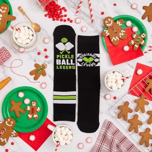 Lavley Funny Pickleball Socks for Adults - Crew Length, One Size Fits Most