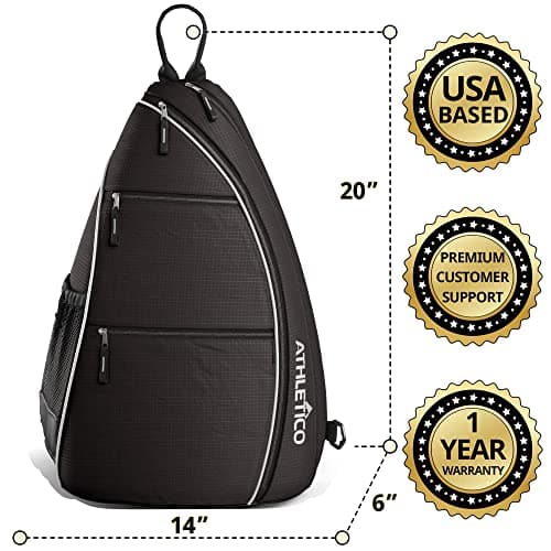Athletico Sling Bag - Crossbody Backpack for Pickleball, Tennis, Racketball, and Travel for Men and Women