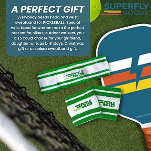 Sweatbands Pickleball Golf Tennis Great Gift or for Your Sports or Team Wristband Sports Band Set Including Towel Wrist and Head Sweatbands