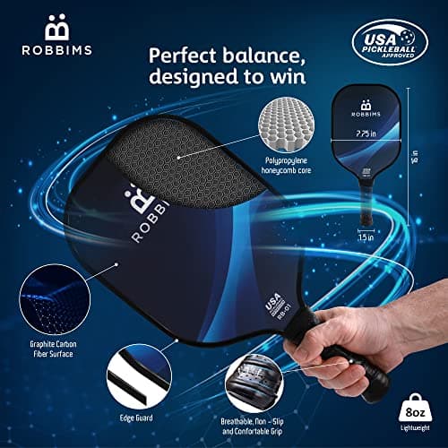 Portable Pickleball Set with Net | 4 USAPA Approved Graphite Paddles, Duffle Bag, Regulation Size Pickleball Net System, Assembly Manual, 8 Outdoor Pickleball Balls and Carry Bag