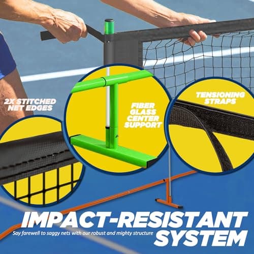 Pickleball Net Portable Outdoor Pickleball Net for Driveway 22ft Portable Pickle Ball Net Set with 4 Pickle Balls, Ball Holder, Lines Court Markers, Carrying Bag, 22ft Outdoor Pickle Ball Set with Net