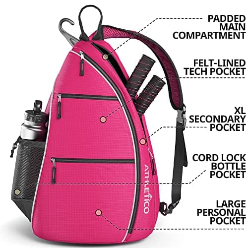 Athletico Sling Bag - Crossbody Backpack for Pickleball, Tennis, Racketball, and Travel for Men and Women