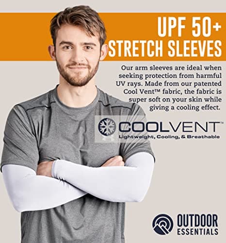 OutdoorEssentials UV Sun Protection Arm Sleeves - Compression Arm Sleeve, UV Arm Sleeves Men, Women - Golf Cooling Sleeves