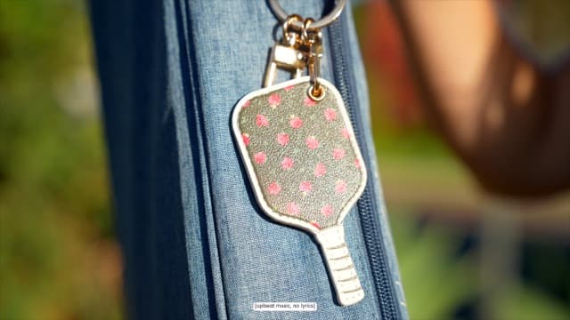 Sonix Keychain Case Compatible with Apple AirTag | Protective AirTag Cover Keychain | Checkmate Green Pickleball Paddle | Pickleball Green