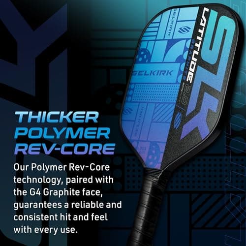 SLK Latitude 2.0 Pickleball Paddle | G4 Graphite Pickleball Paddle Face | Rev-Core+ Technology with SpinFlex Surface | Redesigned for Performance and Control