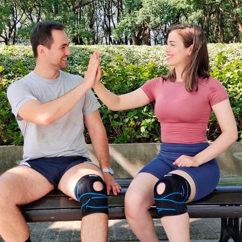 DOUFURT Knee Brace for Women & Men Meniscus Tear, Plus Size Knee Braces for Knee Pain Relief, Arthritis, Compression Knee Support Side Stabilizers