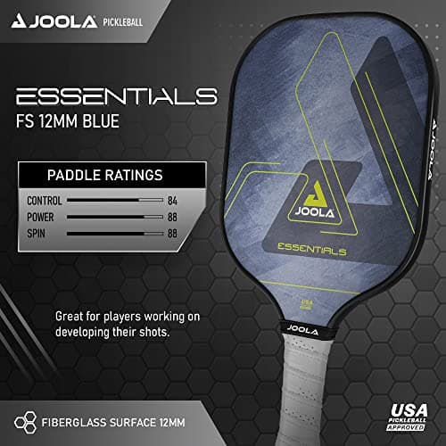 JOOLA Stratos or Essentials Pickleball Paddle – Reinforced Fiberglass Surface, Honeycomb Polypropylene Core, USAPA Approved, Durable & Beginner-Friendly Pickleball Racket with Comfortable Grip