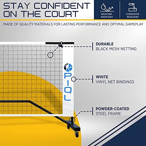 Portable Pickleball Net System with Wheels - Regulation Size Pickleball Set - Pickle Ball Indoor & Outdoor Nets – Driveway Pickle-Ball Court with Carry Bag for Pickle Ball Set