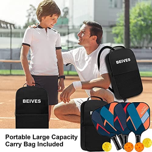 Pickleball Paddles, USAPA Standard Fiberglass Surface Pickleball Paddles Set of 2 or 4 Rackets, Pickleball Set with 4 Pickleball Balls &1 Pickleball Bag, Pickle Ball Paddle Set for Men, Women