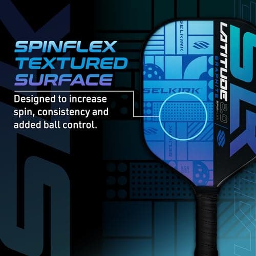 SLK Latitude 2.0 Pickleball Paddle | G4 Graphite Pickleball Paddle Face | Rev-Core+ Technology with SpinFlex Surface | Redesigned for Performance and Control