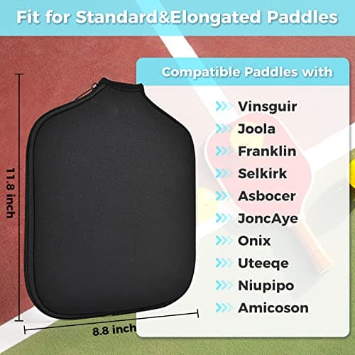 Pickleball Paddle Cover, Universal Case Size - 8.6 x 12.2 inches Racket Sleeve, Compatible with Most USAPA Standard and Elongated Pickball Paddles
