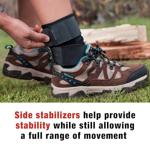ACE Deluxe Ankle Stabilizer, Adjustable, Black, 1/Pack